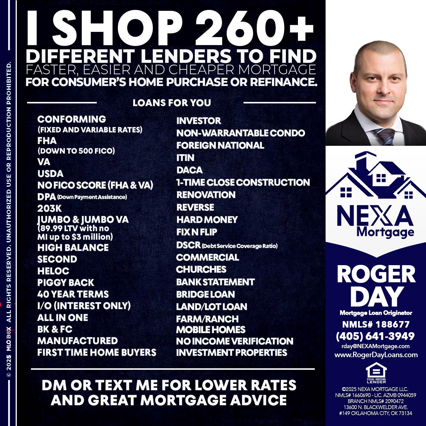 I SHOP +260 - Roger Day -Mortgage Loan Originator