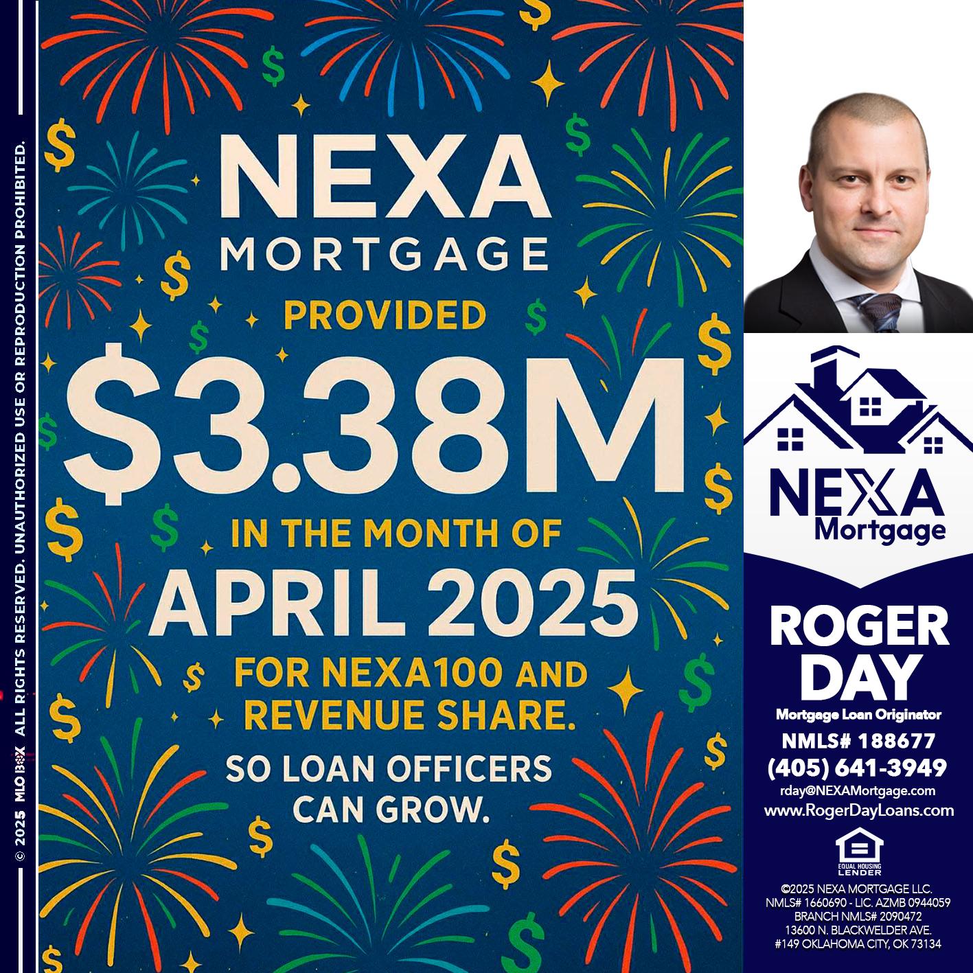 $3.38M - Roger Day -Mortgage Loan Originator