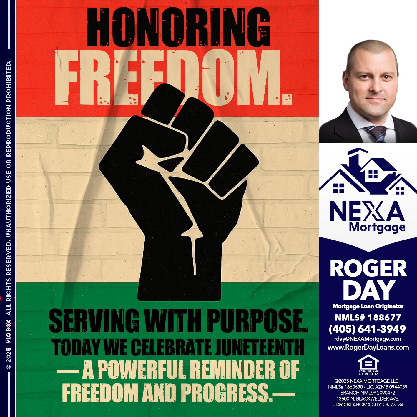 HONORING FREEDOM - Roger Day -Mortgage Loan Originator